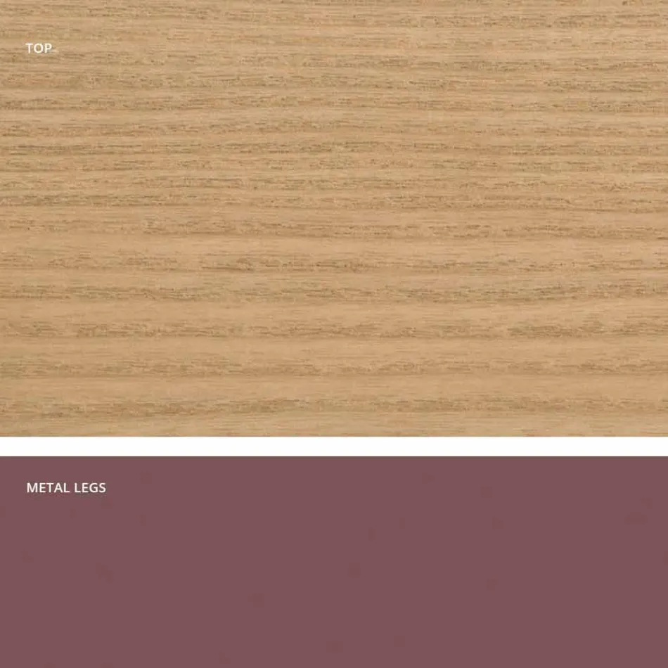 Eettafel in MDF hout en modern metaal gemaakt in Italië, Dionigi Viadurini