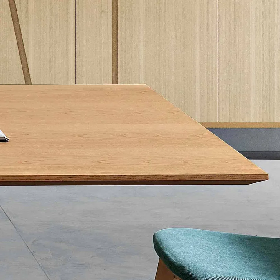Eettafel in MDF hout en modern metaal gemaakt in Italië, Dionigi Viadurini