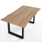 Eettafel in Mdf met poten in zwart gelakt staal - Cheetah Viadurini
