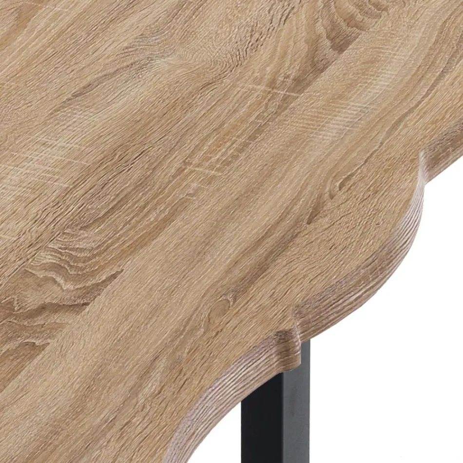 Eettafel in Mdf met poten in zwart gelakt staal - Cheetah Viadurini