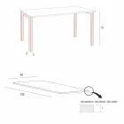 Eettafel in melamine en geverfd metaal Made in Italy - Remigio Viadurini