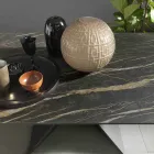 Metalen eettafel en keramisch blad Made in Italy Design - Anaconda Viadurini