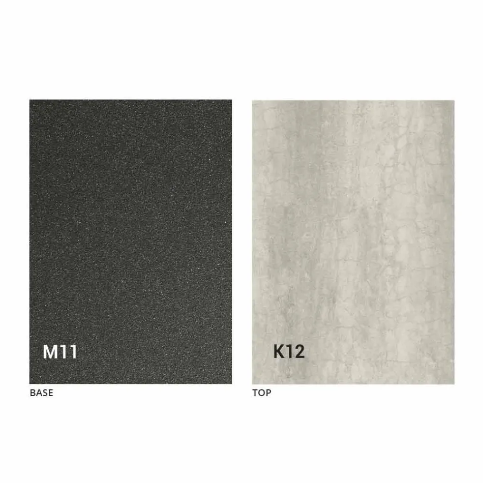 Metalen eettafel en keramisch blad Made in Italy Design - Anaconda Viadurini