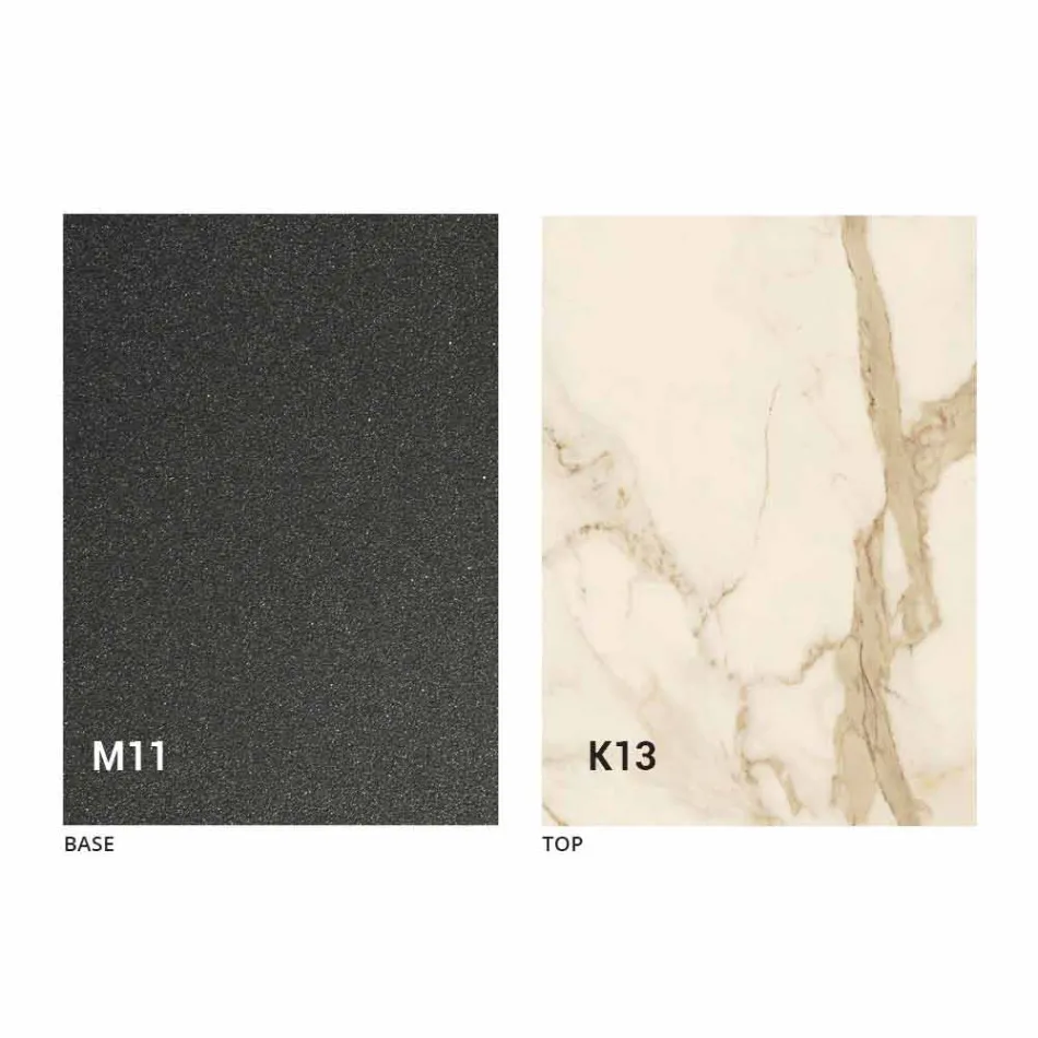 Metalen eettafel en keramisch blad Made in Italy Design - Anaconda Viadurini