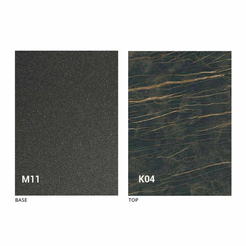 Metalen eettafel en keramisch blad Made in Italy Design - Anaconda Viadurini