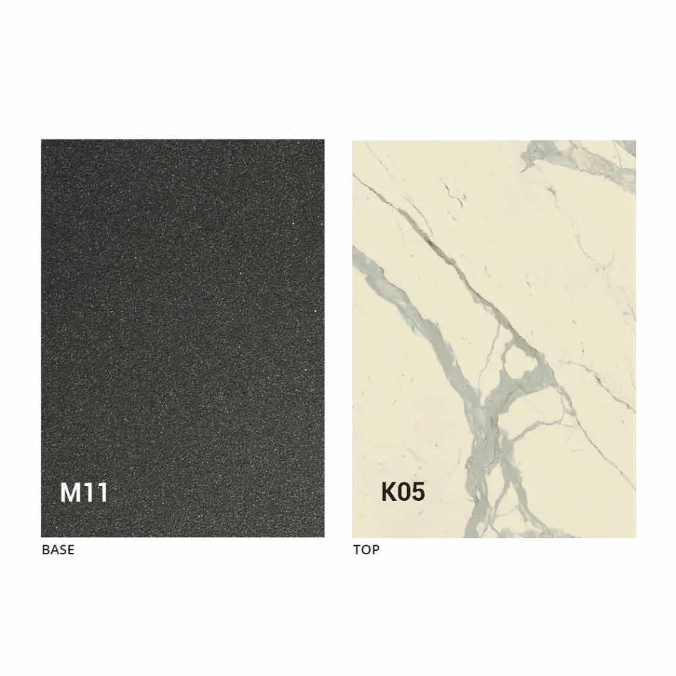 Metalen eettafel en keramisch blad Made in Italy Design - Anaconda Viadurini