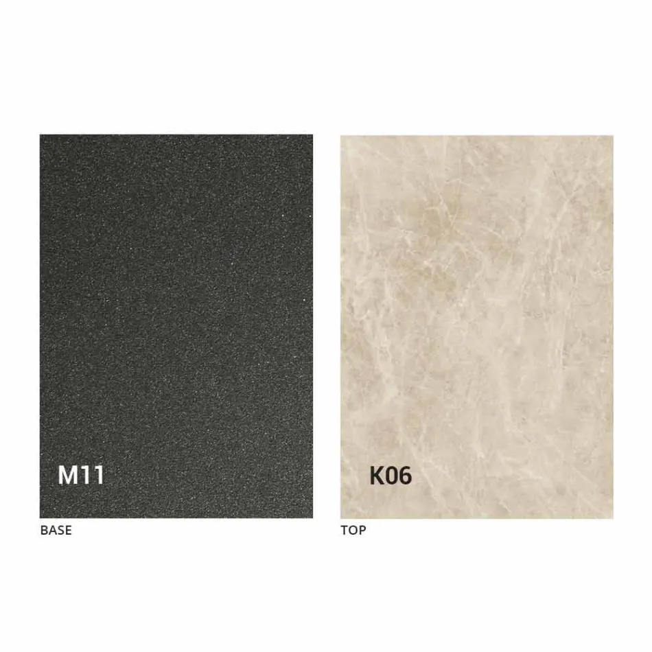 Metalen eettafel en keramisch blad Made in Italy Design - Anaconda Viadurini