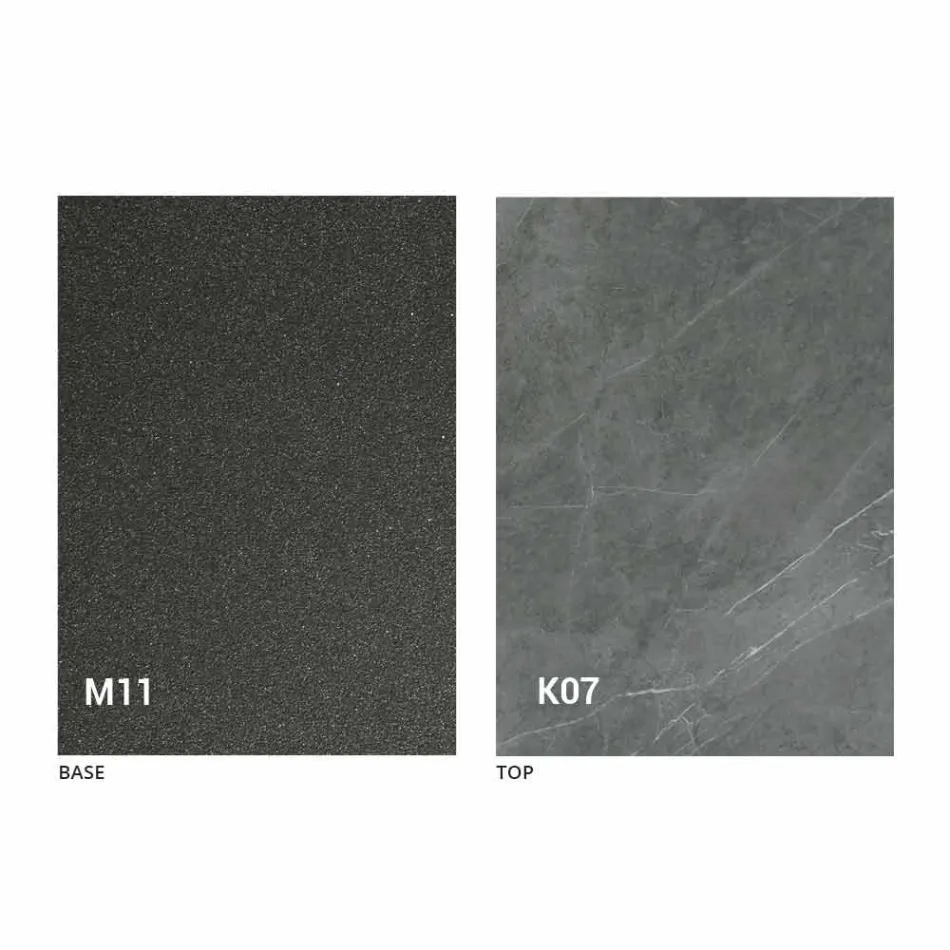 Metalen eettafel en keramisch blad Made in Italy Design - Anaconda Viadurini