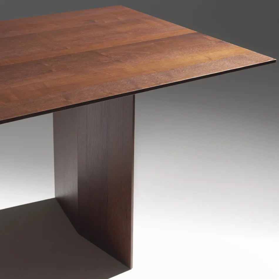 Eettafel van multiplex met een fineerlaag van thermisch behandeld essenhout - Aquarium Viadurini