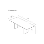 Eettafel van multiplex met een fineerlaag van thermisch behandeld essenhout - Aquarium Viadurini