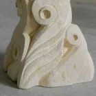 stenen eettafel met glazen blad ontwerp Giasone Viadurini