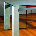 stenen eettafel en glas modern design EBEA Viadurini