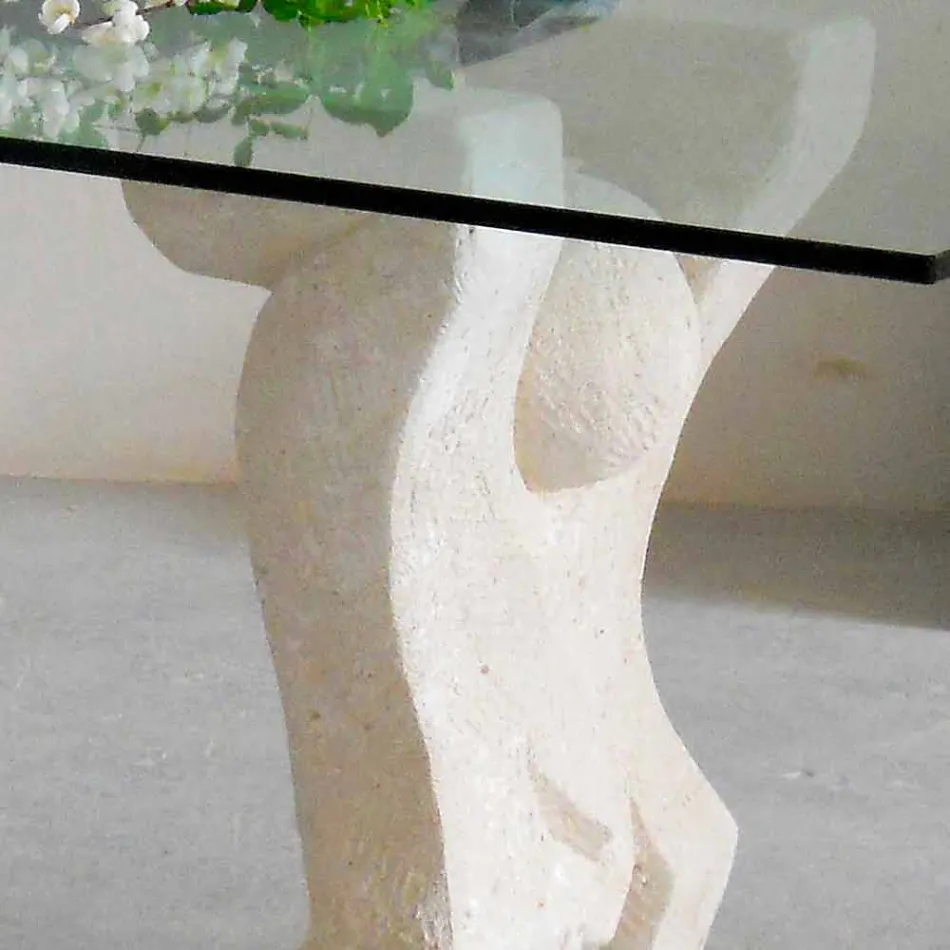 Stone eettafel en modern design kristal Medusa Viadurini