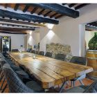 Seculiere eikenhouten eettafel en 14 stoelen inbegrepen Made in Italy - Dite, uniek stuk Viadurini
