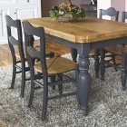 Geknoopte eikenhouten eettafel en 4 stoelen inbegrepen Made in Italy - Rafael Viadurini