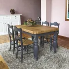 Geknoopte eikenhouten eettafel en 4 stoelen inbegrepen Made in Italy - Rafael Viadurini