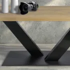 Eettafel in Masellato geplateerd eikenhout en metaal Made in Italy - Riad Viadurini