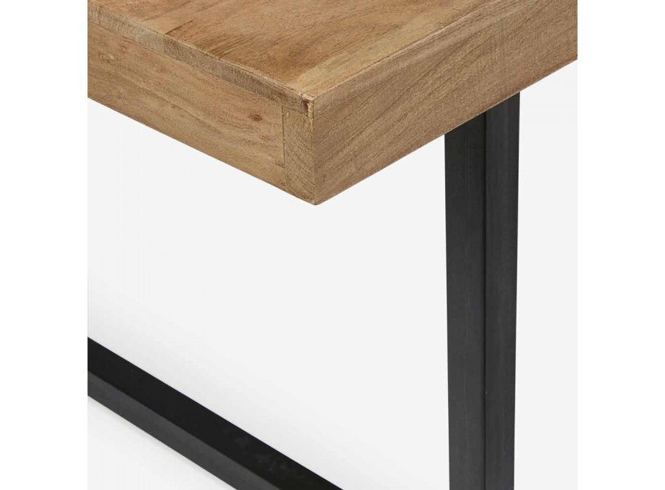 Eettafel in industriële stijl van hout en staal Homemotion - Molino Viadurini