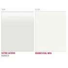 Eettafel in wit glas en geverfd metaal Made in Italy - Broche Viadurini