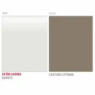 Eettafel in wit glas en geverfd metaal Made in Italy - Broche Viadurini