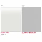 Eettafel in wit glas en geverfd metaal Made in Italy - Broche Viadurini