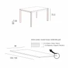 Eettafel in wit glas en geverfd metaal Made in Italy - Broche Viadurini