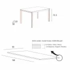 Eettafel in wit glas en geverfd metaal Made in Italy - Broche Viadurini