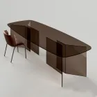 Glazen eettafel met rechthoekig blad Made in Italy - Charles Viadurini