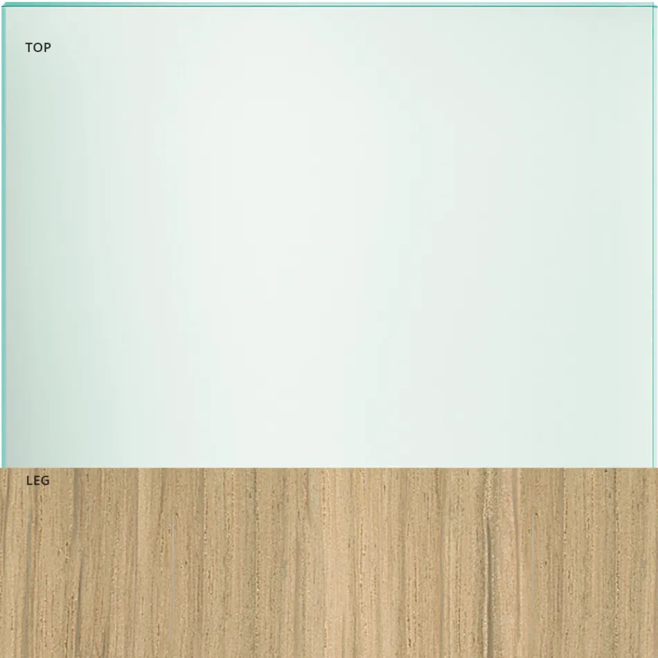 Eettafel in glas en poten in eiken of Canaletto walnoot - Aschio Viadurini