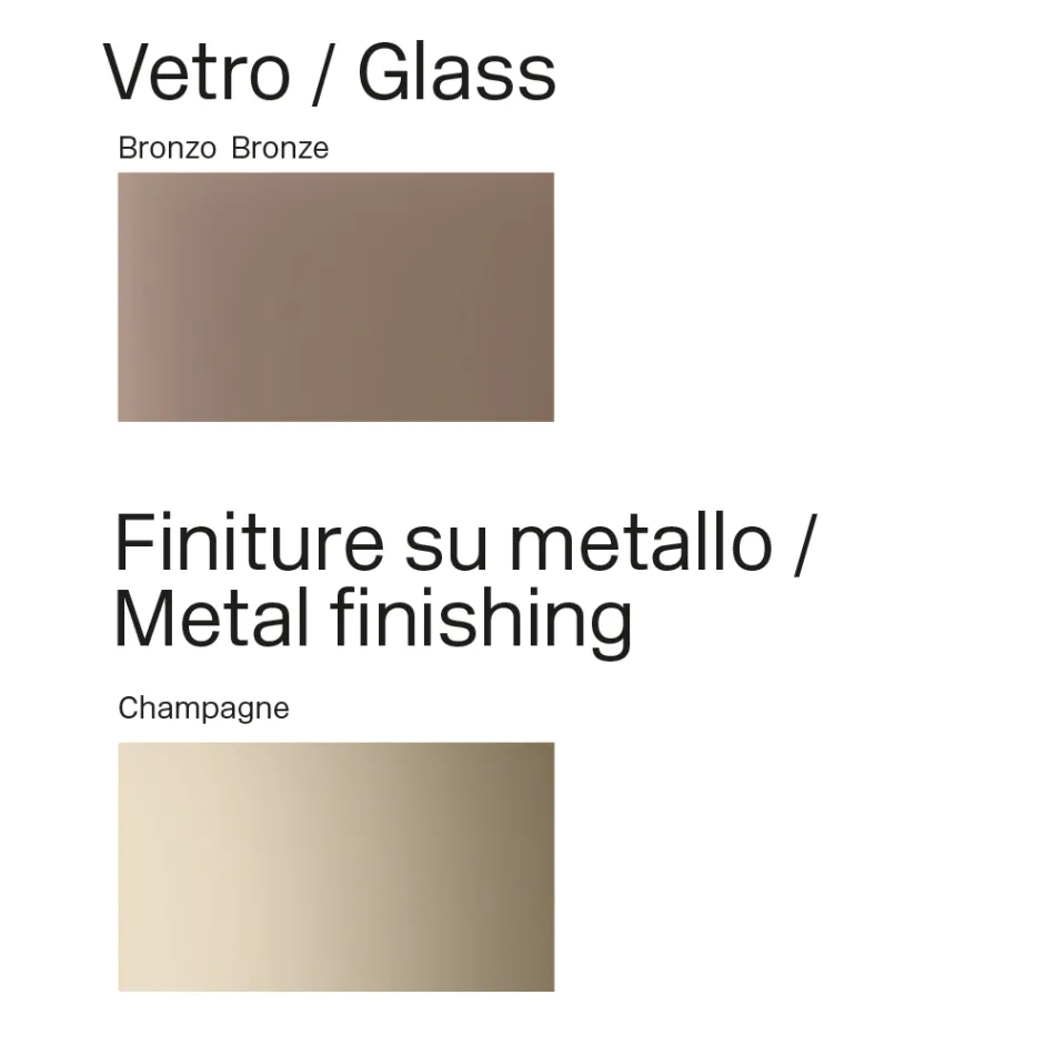 Moderne eettafel van glas en metaal, gemaakt in Italië - Duna Viadurini