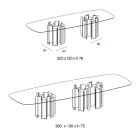 Moderne eettafel van glas en metaal, gemaakt in Italië - Duna Viadurini