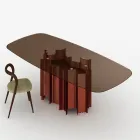 Moderne eettafel van glas en metaal, gemaakt in Italië - Duna Viadurini