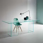 Design eettafel in extra helder glas 8 afmetingen - Pollinare Viadurini