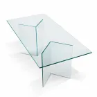 Design eettafel in extra helder glas 8 afmetingen - Pollinare Viadurini