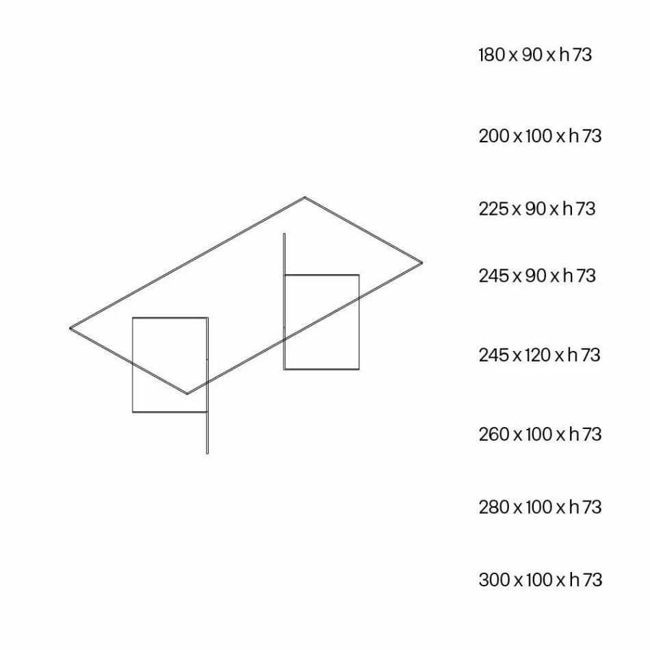 Design eettafel in extra helder glas 8 afmetingen - Pollinare Viadurini