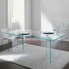 Design eettafel in extra helder glas 8 afmetingen - Pollinare Viadurini