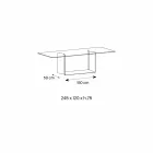 Eettafel in gerookt of Extralight glas en metaal gemaakt in Italië - donkerbruin Viadurini