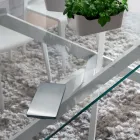 Luxe eettafel van gehard glas en metaal, gemaakt in Italië - Carlino Viadurini