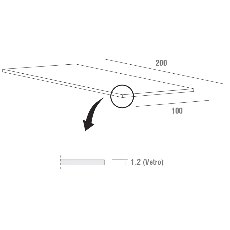 Luxe eettafel van gehard glas en metaal, gemaakt in Italië - Carlino Viadurini