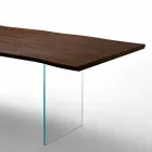 Moderne eettafel 100x200cm hout met glas poten Flora Viadurini
