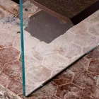 Moderne eettafel 100x200cm hout met glas poten Flora Viadurini