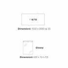 Moderne eettafel 100x200cm hout met glas poten Flora Viadurini