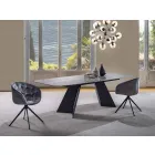 Moderne eettafel met blad van porselein - Meduno Viadurini