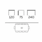 Moderne eettafel in Gres en essenhout Made in Italy - Croma Viadurini