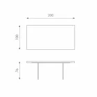 Moderne eettafel in eikenfineer, Nico glazen poten Viadurini