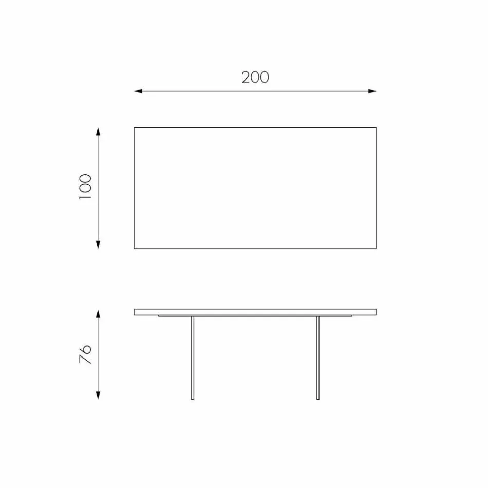 Moderne eettafel in eikenfineer, Nico glazen poten Viadurini