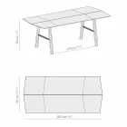 Moderne eettafel in essenhout met zwarte of gouden details - Andria Viadurini