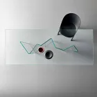 Moderne eettafel in Extralight of gerookt glas gemaakt in Italië - willekeurig Viadurini