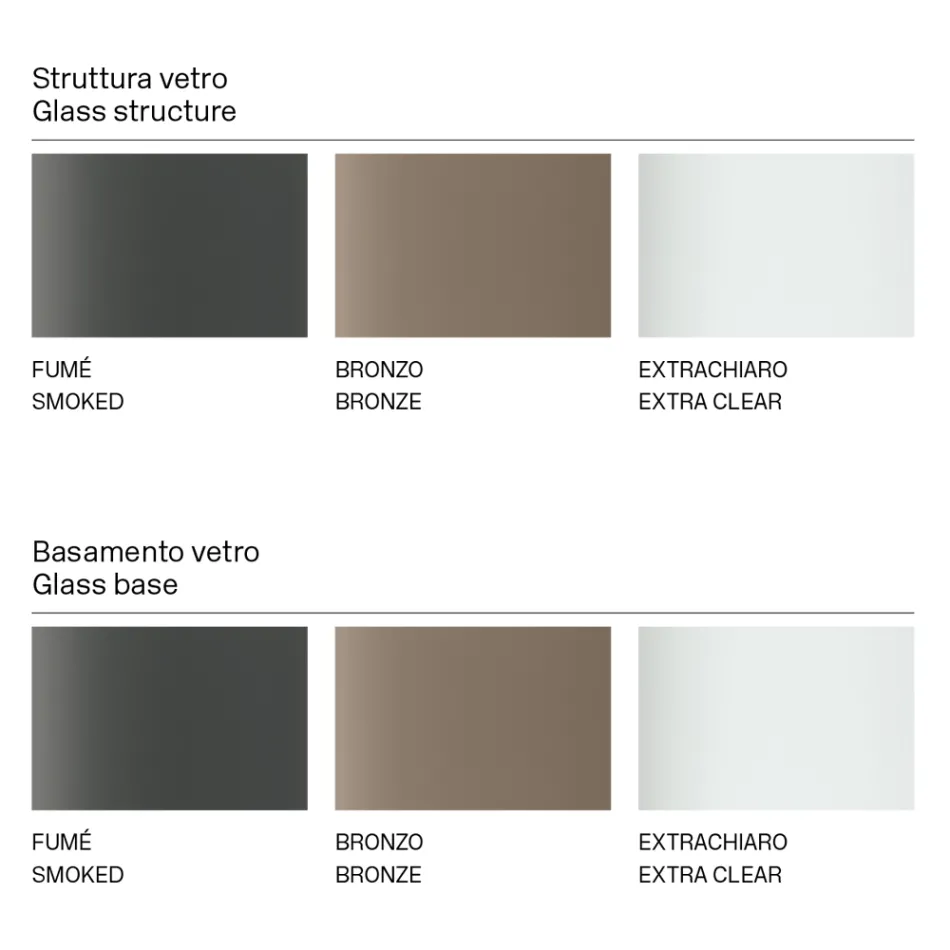 Ovale eettafel met glazen blad en onderstel Made in Italy - Tiseo Viadurini