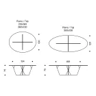 Ovale eettafel met glazen blad en onderstel Made in Italy - Tiseo Viadurini